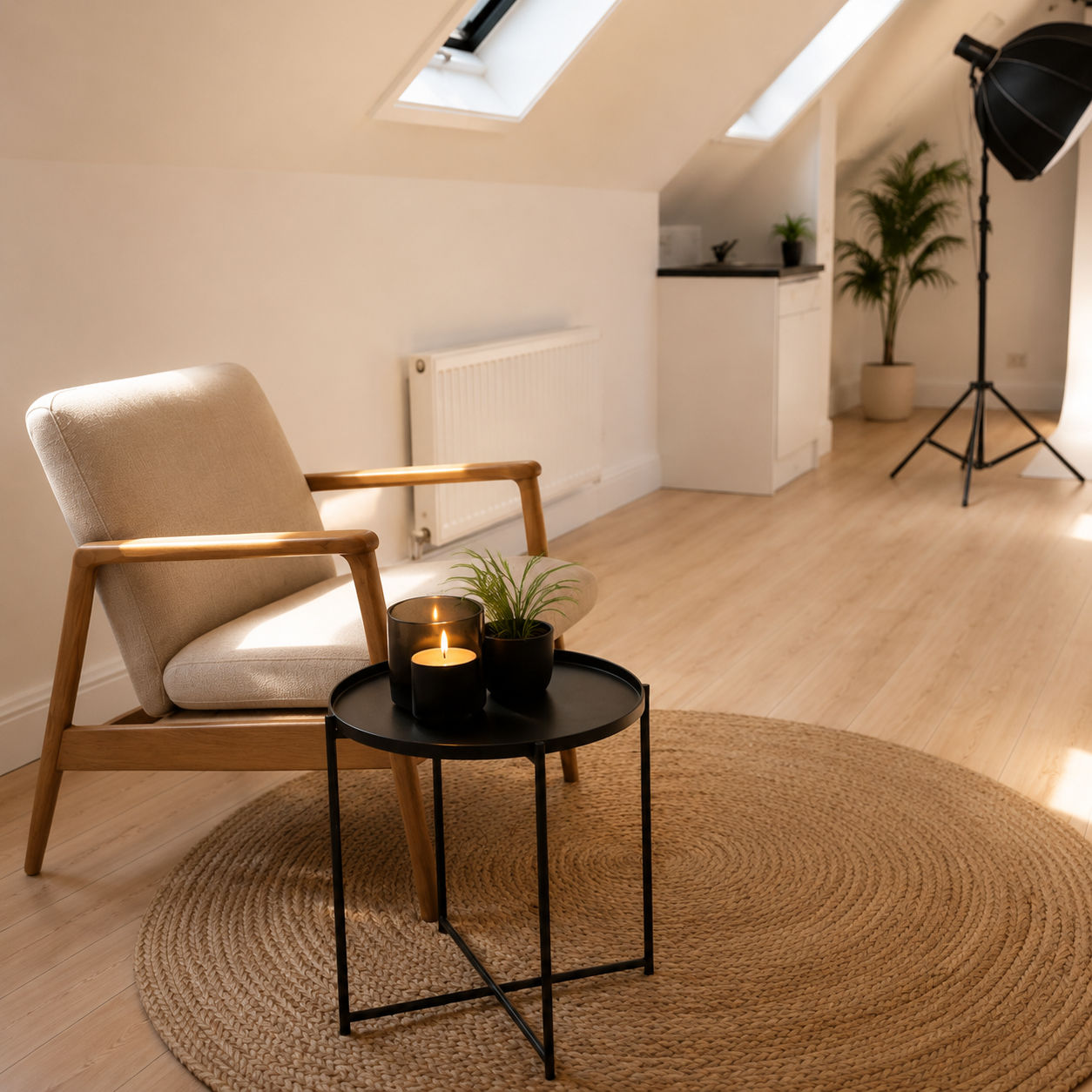 Close design concept of the welcoming seating area inside White Lion Studios